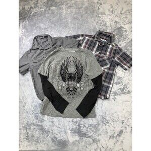 1 TONY HAWK Graphic T-Shirt Size Boys LARGE 2 Button Up Size SMALL LOT OF 3